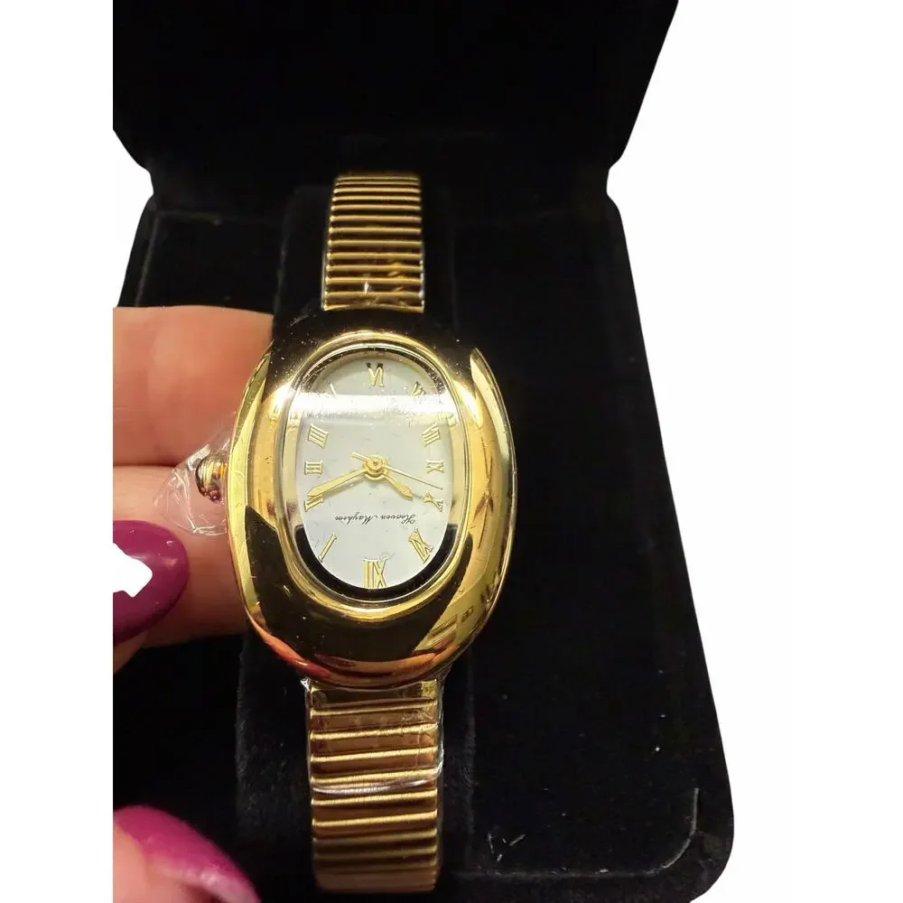 NWOT Heaven Mayhem Gold Tone Oval Watch